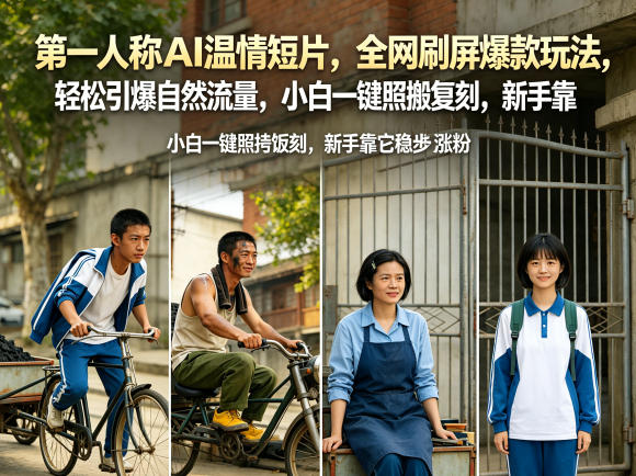 第一人称AI温情短片，全网刷屏爆款玩法，轻松引爆自然流量，小白一键照搬复刻，新手靠它稳步涨粉-三禾网络