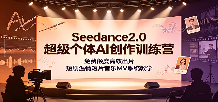 Seedance2.0超级个体AI创作训练营：免费额度高效出片，短剧温情短片音乐MV系统教学-三禾网络