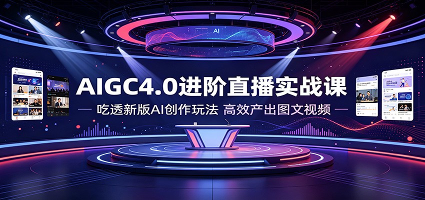 AIGC4.0进阶直播实战课：吃透新版AI创作玩法，高效产出图文视频-三禾网络