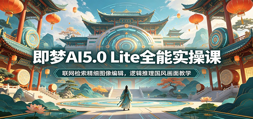 即梦AI5.0 Lite全能实操课:联网检索精细图像编辑,逻辑推理国风画面教学-三禾网络