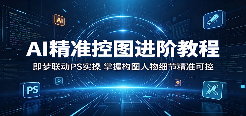 AI精准控图进阶教程：即梦联动PS实操，掌握构图人物细节精准可控-三禾网络