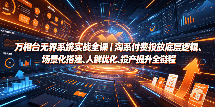 万相台无界系统实战全课｜淘系付费投放底层逻辑、场景化搭建、人群优化、投产提升全链路运营教程-三禾网络