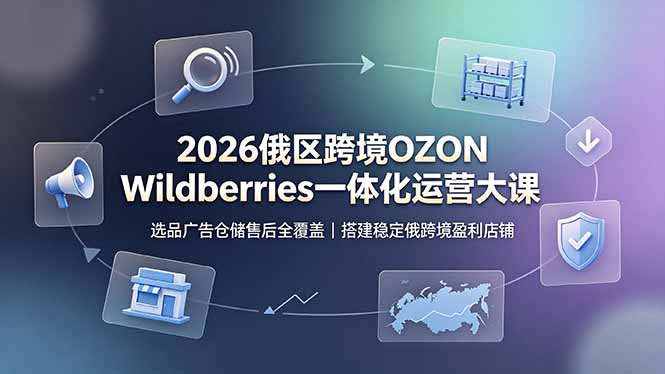 2026俄区跨境OZON Wildberries一体化运营大课,选品广告仓储售后全覆盖,搭建稳定俄跨境盈利店铺-三禾网络