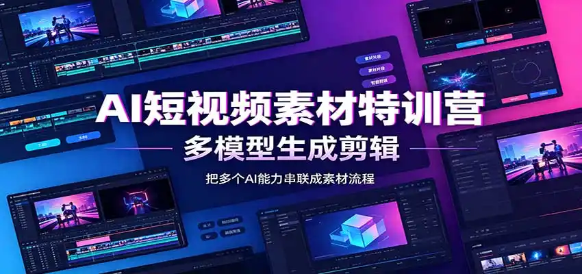 AI短视频素材特训营：Codex本地部署实操，多模型生成剪辑，爆量素材挖掘教学-三禾网络