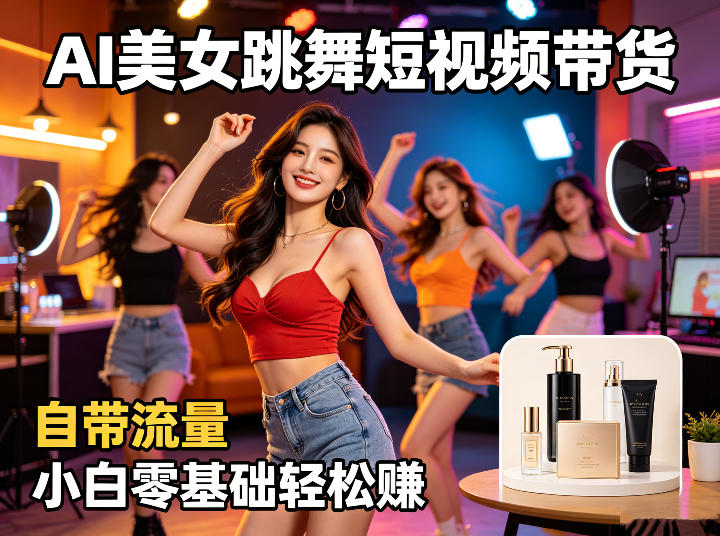 AI美女跳舞短视频带货：自带流量，小白零基础轻松賺，详细拆解-三禾网络