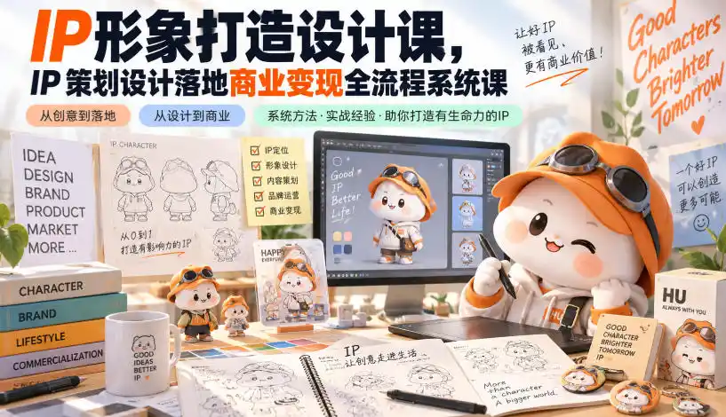 IP形象打造设计课，IP策划设计落地商业变现全流程系统课-三禾网络