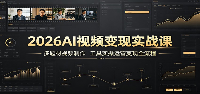 2026AI视频变现实战课：多题材视频制作，工具实操运营变现全流程-三禾网络