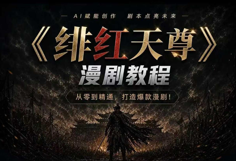 绯红天尊AI漫剧系统教程｜从零入门到精通，工具运用+剧本创作+爆款逻辑+提示词素材+镜头剪辑，全套爆款漫剧落地实战课-三禾网络