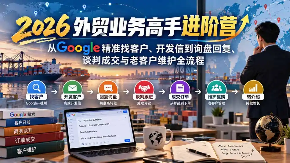 2026外贸业务高手进阶营：从Google精准找客户、开发信到询盘回复、谈判成交与老客户维护全流程-三禾网络