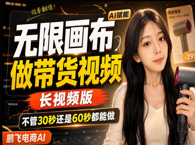 【保姆级教程】无限画布搭建长带货视频，拼接不翻车全程一致，小白跟着步骤也能上手-三禾网络