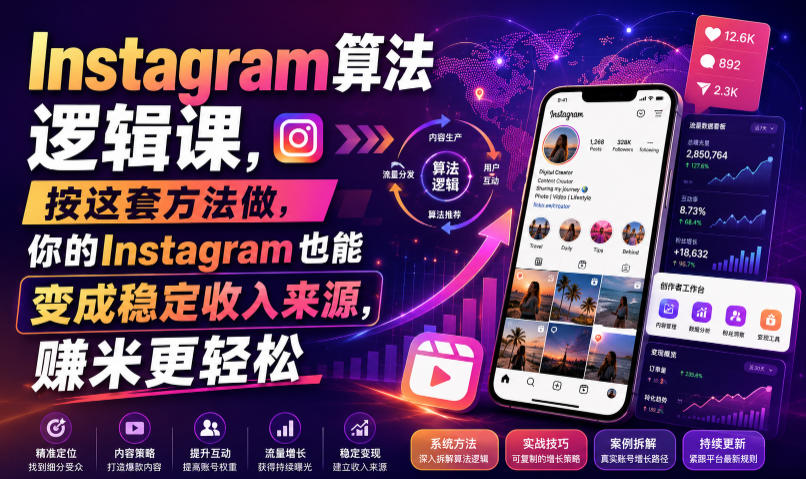 Instagram算法逻辑课，按这套方法做，你的Instagram也能变成稳定收入来源，賺米更轻松【原创双语字幕】-三禾网络
