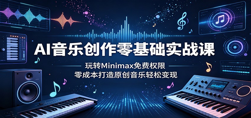 AI音乐创作零基础实战课：玩转Minimax免费权限，零成本打造原创音乐轻松变现-三禾网络