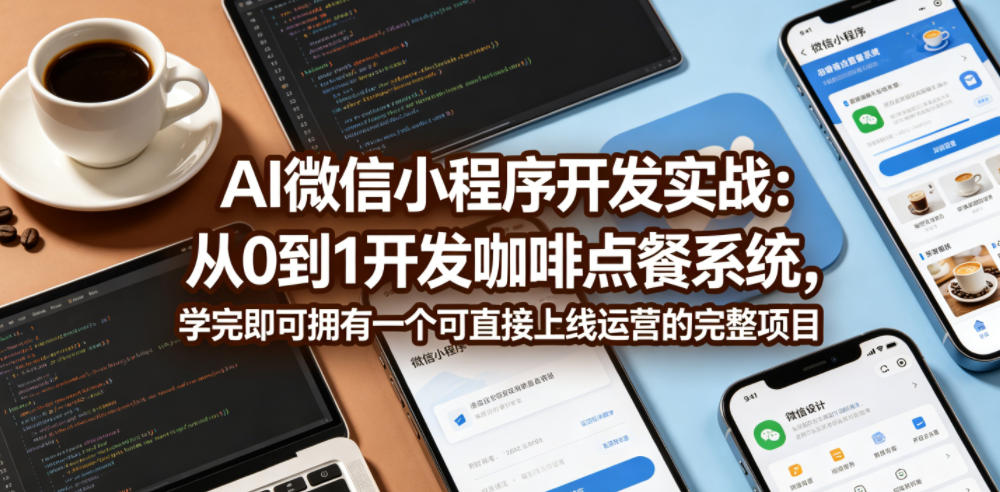 AI微信小程序开发实战：从0到1开发咖啡点餐系统，学完即可拥有一个可直接上线运营的完整项目-三禾网络