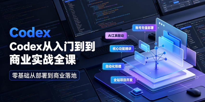 Codex从入门到商业实战全课｜账号充值部署、AI工具联动、核心功能精讲、自动化搭建、全站项目开发零基础教程-三禾网络