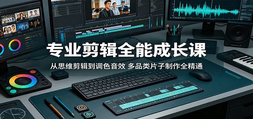 专业剪辑全能成长课：从思维剪辑到调色音效，多品类片子制作全精通-三禾网络