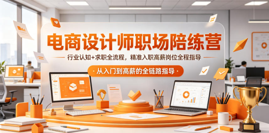 电商设计师职场陪练营，行业认知+求职全流程，精准入职高薪岗位全程指导-三禾网络