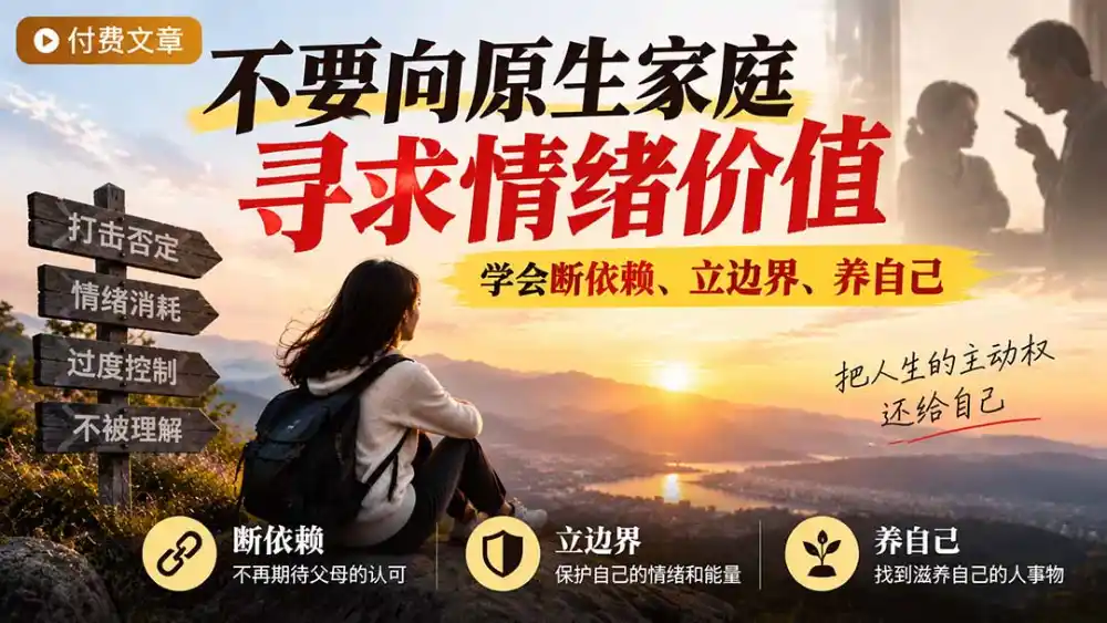 付费文章：不要向原生家庭寻求情绪价值，学会断依赖、立边界、养自己-三禾网络