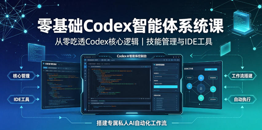 零基础Codex智能体系统课｜从零吃透Codex核心逻辑、技能管理与IDE工具，搭建专属私人AI自动化工作流-三禾网络