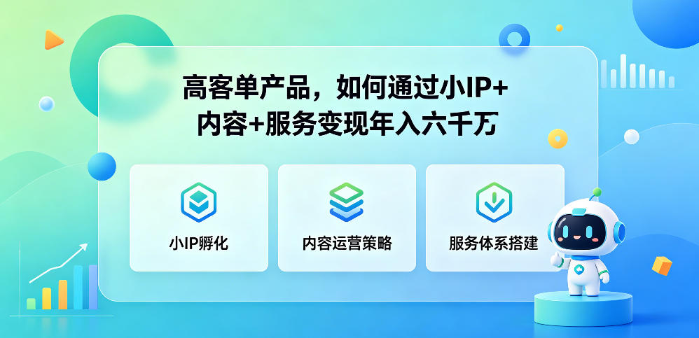 高客单产品，如何通过小IP+内容+服务变现年入六干W-三禾网络