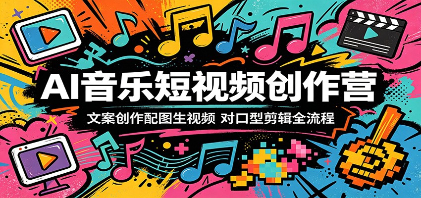 AI音乐短视频创作营：文案创作配图生视频，对口型剪辑全流程-三禾网络