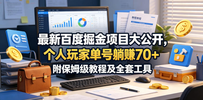 最新百度掘金项目大公开，个人玩家单号躺賺70+，附保姆级教程及全套工具【揭秘】-三禾网络