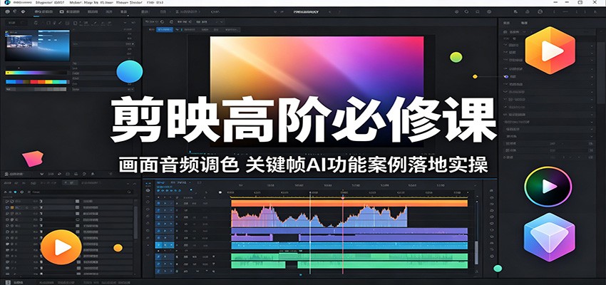 剪映高阶必修课：画面音频调色，关键帧AI功能案例落地实操-三禾网络