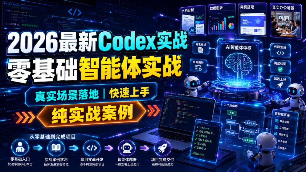 2026最新Codex实战零基础智能体实战，真实场景落地，快速上手，纯实战案例-三禾网络