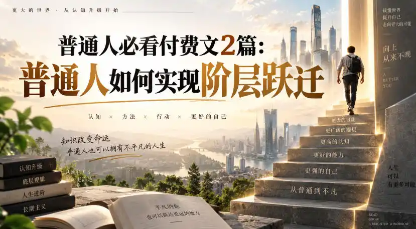 普通人必看付费文2篇:普通人如何实现阶层跃迁-三禾网络