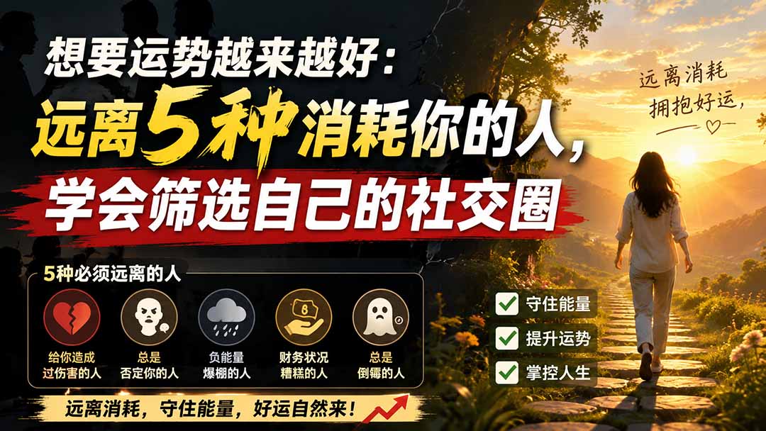 付费文章:想要运势越来越好:远离5种消耗你的人,学会筛选自己的社交圈-三禾网络
