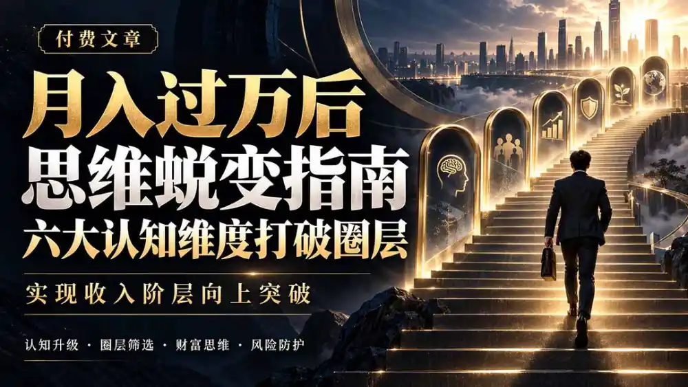 付费文章：月入过万后思维蜕变指南，六大认知维度打破圈层，实现收入阶层向上突破-三禾网络