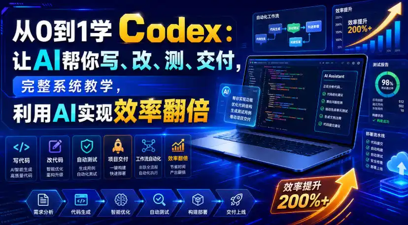从0到1学Codex:让AI帮你写、改、测、交付,完整系统教学,利用AI实现效率翻倍(更新0918) 从0到1学Codex:让AI帮你写、改、测、交付,完整系统教学,利用AI实现效率翻倍(更新0918)