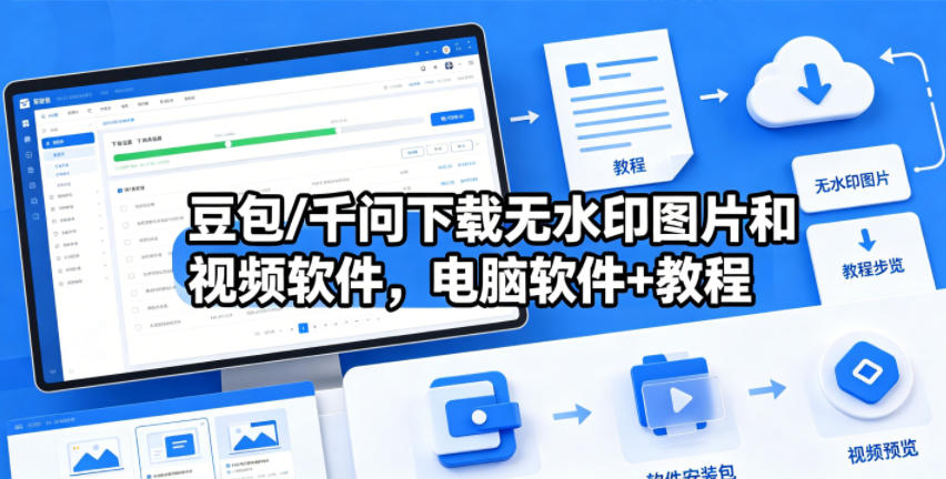 豆包/千问下载无水印图片和视频软件，电脑软件+教程-三禾网络