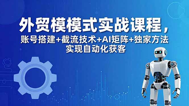 外贸新模式实战课程-更新5月，账号搭建+截流技术+AI矩阵+独家方法实现自动化获客-三禾网络