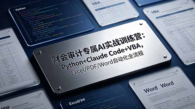 财会审计专属 AI实战训练营-更新：Python+Claude Code+VBA，Excel/PDF/Word自动化全流程-三禾网络
