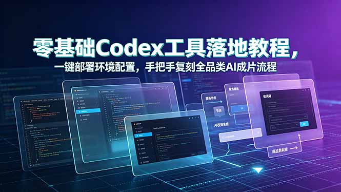 零基础Codex工具落地教程，一键部署环境配置，手把手复刻全品类AI成片流程-三禾网络