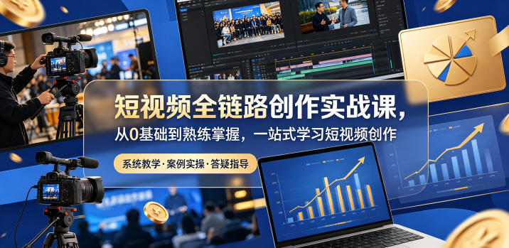 短视频全链路创作实战课，从0基础到熟练掌握，一站式学习短视频创作-三禾网络