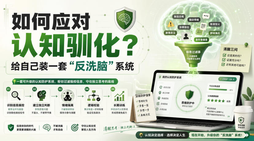 付费文章：如何应对认知驯化？给自己装一套“反洗脑”系统-三禾网络