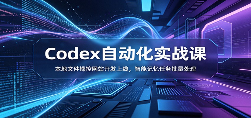 Codex自动化实战课：本地文件操控网站开发上线，智能记忆任务批量处理-三禾网络