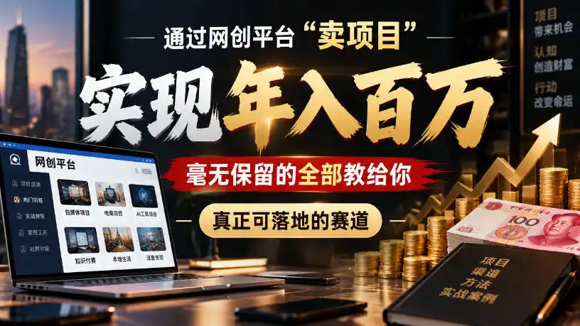通过网创平台“卖项目”实现年入100w,毫无保留的全部教给你,真正可落地的赛道【揭秘】-三禾网络