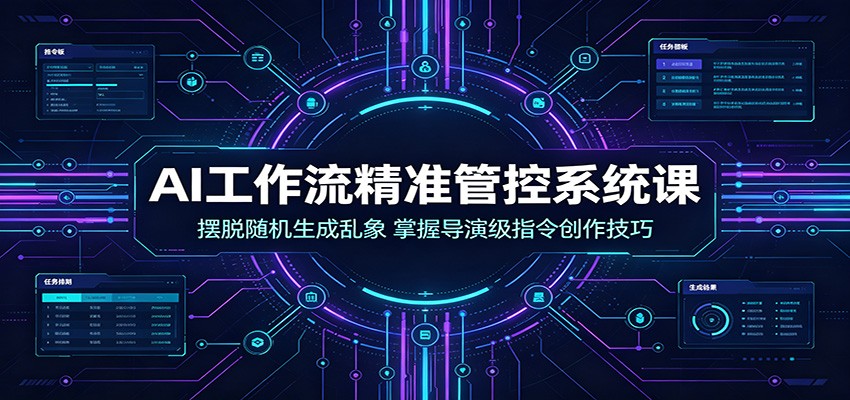 AI工作流精准管控系统课：摆脱随机生成乱象，掌握导演级指令创作技巧-三禾网络