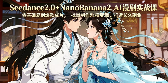 Seedance2.0+NanoBanana2 AI漫剧实战课，零基础复刻爆款成片涨粉变现，打造长久副业收益-三禾网络