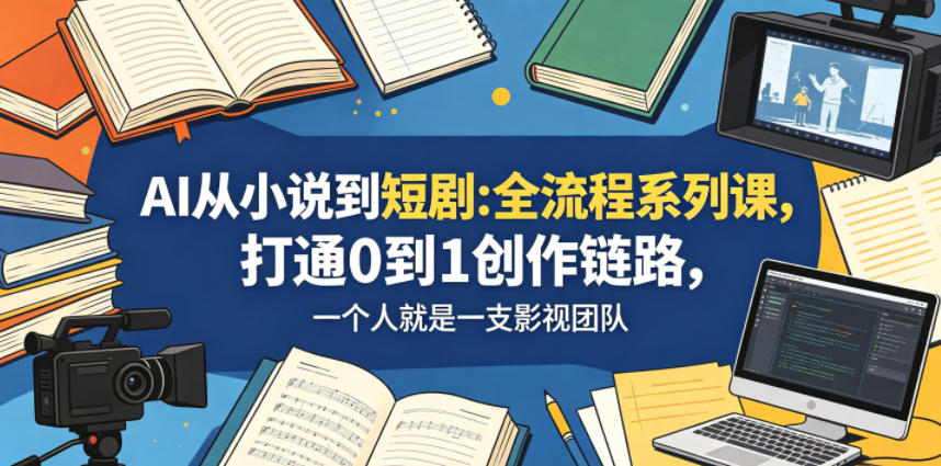 AI从小说到短剧全流程系列课，打通0到1创作链路，一个人就是一支影视团队-三禾网络