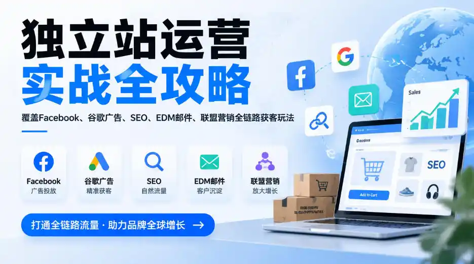 独立站运营实战全攻略，覆盖Facebook、谷歌广告、SEO、EDM邮件、联盟营销全链路获客玩法(更新2026)-三禾网络