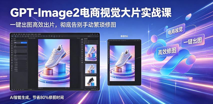 GPT-Image2电商视觉大片实战课，一键出图高效出片，彻底告别手动繁琐修图-三禾网络
