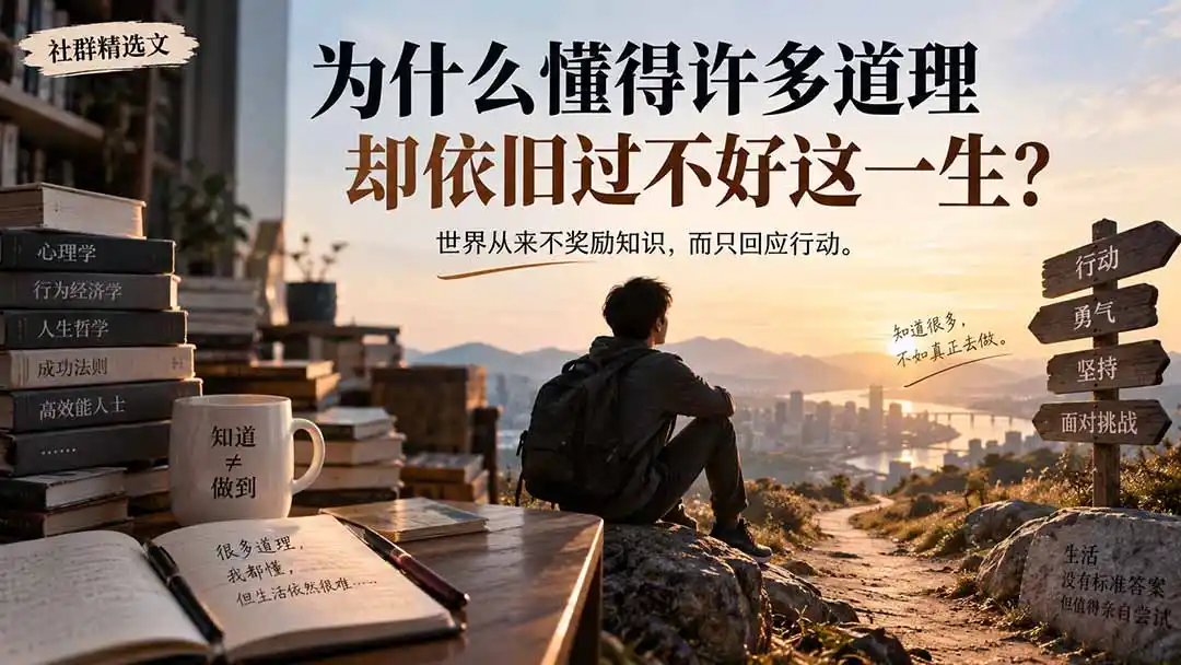社群精选文：为什么懂得许多道理却依旧过不好这一生？-三禾网络