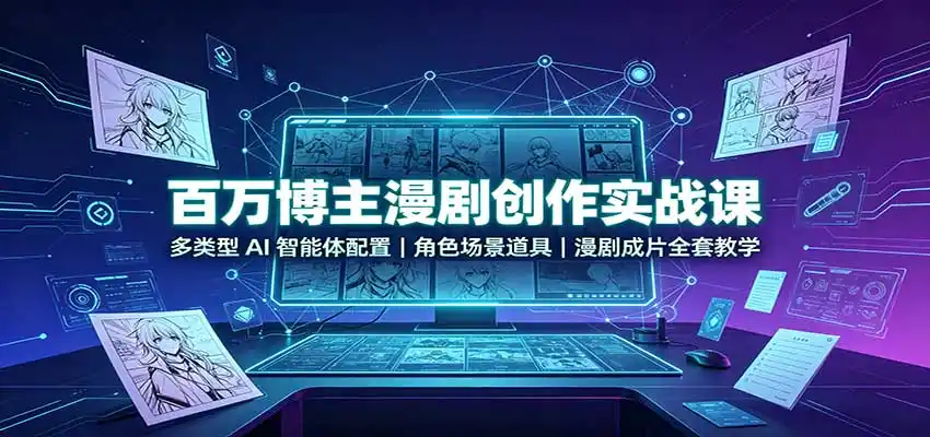 百万博主漫剧创作实战课:多类型AI智能体配置,角色场景道具,漫剧成片全套教学 百万博主漫剧创作实战课:多类型AI智能体配置,角色场景道具,漫剧成片全套教学