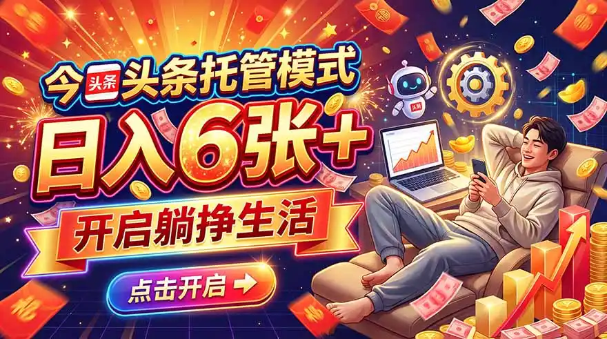 今日头条AI托管模式,每天5分钟,最高月入5000+,操作超简单,零门槛-三禾网络