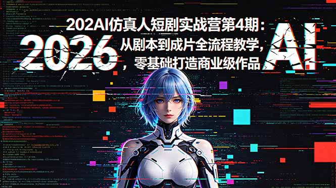2026AI仿真人短剧实战营第4期：从剧本到成片全流程教学，零基础打造商业级作品-三禾网络