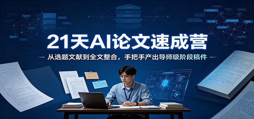 21天AI论文速成营：从选题文献到全文整合，手把手产出导师级阶段稿件-三禾网络