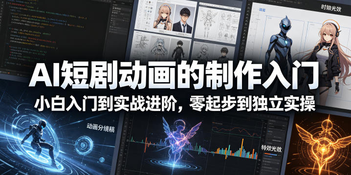 AI短剧动画的制作入门，小白入门到实战进阶，零起步到独立实操-三禾网络